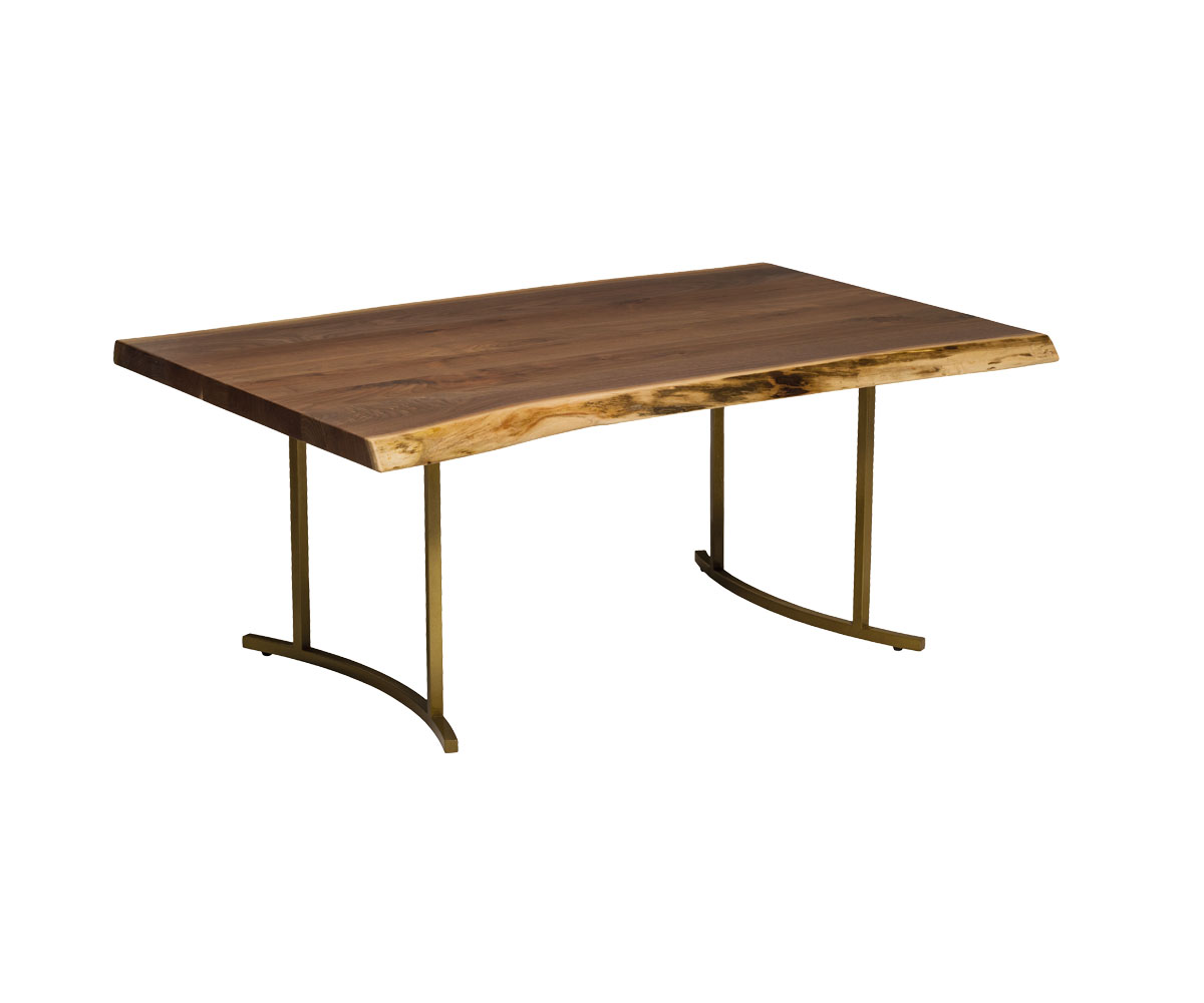Live Edge Coffee Table with Orbit Base Mountain View Furniture