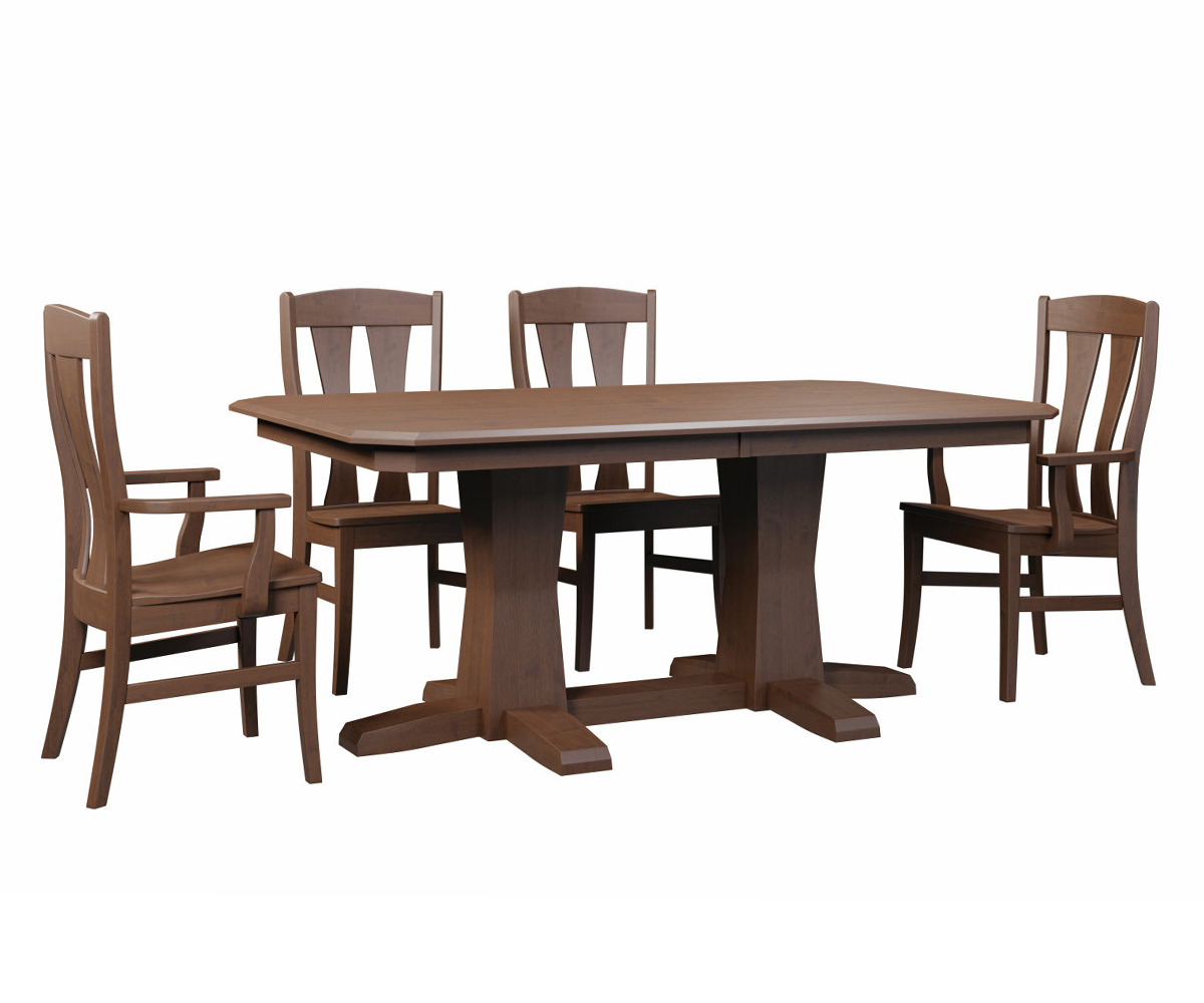 Bevel Shaker Double Pedestal Table - Image 2