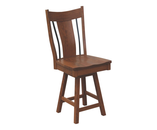 Eagle 24" Swivel Bar Chair With Wrought Iron